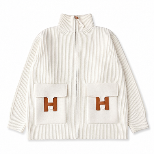 H WHITE KNITTER VEST
